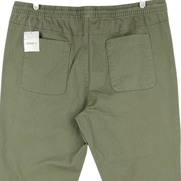 Forever 21 Men Olive Green Jogger Pants Size 2XL Elastic Waist w/Drawstring NWT - Picture 4 of 10